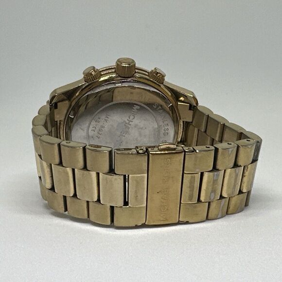 Michael Kors Runway MK8077 Men's Gold Stainless Steel Analog Dial Watch HME55 - Picture 9 of 11